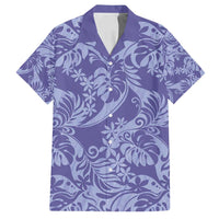 Tahiti Vareau Tiare Floral Family Matching Puletasi and Hawaiian Shirt Monstera Palm Tropical Leaves - Polynesian Pride