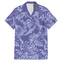 Tahiti Vareau Tiare Floral Family Matching Short Sleeve Bodycon Dress and Hawaiian Shirt Monstera Palm Tropical Leaves - Polynesian Pride