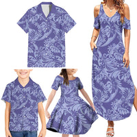 Tahiti Vareau Tiare Floral Family Matching Summer Maxi Dress and Hawaiian Shirt Monstera Palm Tropical Leaves - Polynesian Pride