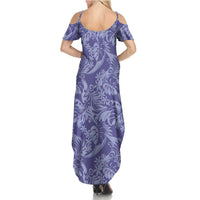 Tahiti Vareau Tiare Floral Family Matching Summer Maxi Dress and Hawaiian Shirt Monstera Palm Tropical Leaves - Polynesian Pride