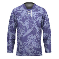 Tahiti Vareau Tiare Floral Hockey Jersey Monstera Palm Tropical Leaves - Polynesian Pride