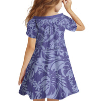 Tahiti Vareau Tiare Floral Kid Short Sleeve Dress Monstera Palm Tropical Leaves LT01 - Polynesian Pride