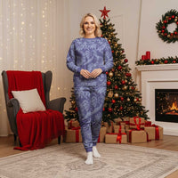 Tahiti Vareau Tiare Floral Christmas Pajama Set Monstera Palm Tropical Leaves - Polynesian Pride