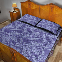 Tahiti Vareau Tiare Floral Quilt Bed Set Monstera Palm Tropical Leaves - Polynesian Pride