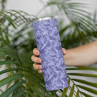 Tahiti Vareau Tiare Floral Skinny Tumbler Monstera Palm Tropical Leaves - Polynesian Pride