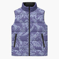 Tahiti Vareau Tiare Floral Sleeveless Puffer Jacket Monstera Palm Tropical Leaves - Polynesian Pride