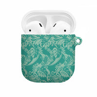 Tahiti Teal Tiare Floral AirPods Case Monstera Palm Tropical Leaves LT01 Teal - Polynesian Pride