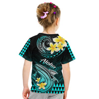 Hawaii Kid T Shirt Polynesian Shark with Kakau Turquoise Version LT01 - Polynesian Pride
