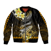 Hawaii Bomber Jacket Polynesian Shark with Kakau Gold Version LT01 Unisex Gold - Polynesian Pride