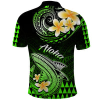 Hawaii Polo Shirt Polynesian Shark with Kakau Green Version LT01 - Polynesian Pride