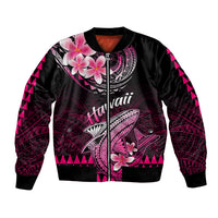 Hawaii Bomber Jacket Polynesian Shark with Kakau Pink Version LT01 Unisex Pink - Polynesian Pride