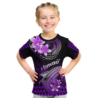 Hawaii Kid T Shirt Polynesian Shark with Kakau Purple Version LT01 Purple - Polynesian Pride