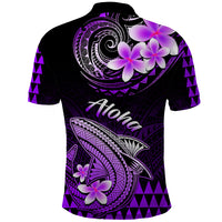 Hawaii Polo Shirt Polynesian Shark with Kakau Purple Version LT01 - Polynesian Pride