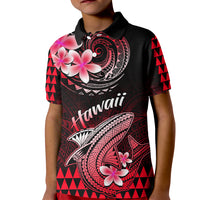 Hawaii Kid Polo Shirt Polynesian Shark with Kakau Red Version LT01 Kid Red - Polynesian Pride