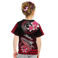 Hawaii Kid T Shirt Polynesian Shark with Kakau Red Version LT01 - Polynesian Pride