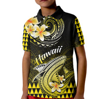Hawaii Kid Polo Shirt Polynesian Shark with Kakau Yellow Version LT01 Kid Yellow - Polynesian Pride