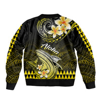Hawaii Sleeve Zip Bomber Jacket Polynesian Shark with Kakau Yellow Version LT01 - Polynesian Pride