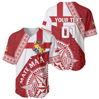 Custom Tonga Rugby Mate Maa Baseball Jersey Ngatu Pattern LT01 - Polynesian Pride