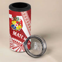 Tonga Rugby Mate Maa 4 in 1 Can Cooler Tumbler Ngatu Pattern