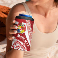 Tonga Rugby Mate Maa 4 in 1 Can Cooler Tumbler Ngatu Pattern