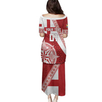 Custom Tonga Rugby Mate Maa Family Matching Puletasi and Hawaiian Shirt Ngatu Pattern