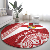 Tonga Rugby Mate Maa Round Carpet Ngatu Pattern LT01 - Polynesian Pride