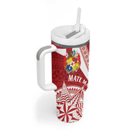 Tonga Rugby Mate Maa Tumbler With Handle Ngatu Pattern