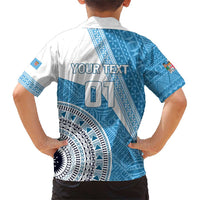 Custom Fiji Rugby Bati Family Matching Short Sleeve Bodycon Dress and Hawaiian Shirt Tapa Pattern LT01 - Polynesian Pride