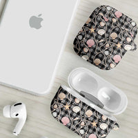 Hawaiian Ocean Seashells AirPods Case Black Palaka Pattern