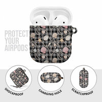 Hawaiian Ocean Seashells AirPods Case Black Palaka Pattern