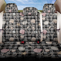 Hawaiian Ocean Seashells Back Car Seat Cover Black Palaka Pattern