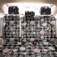 Hawaiian Ocean Seashells Back Car Seat Cover Black Palaka Pattern