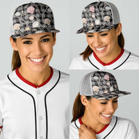 Hawaiian Ocean Seashells Baseball Net Cap Black Palaka Pattern