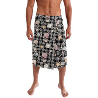 Hawaiian Ocean Seashells Lavalava Black Palaka Pattern LT01 Black - Polynesian Pride