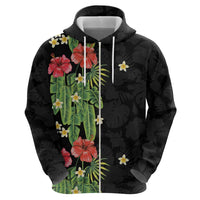 Hawaiian Hibiscus Plumeria Hoodie Tropical Leaves LT01 - Polynesian Pride