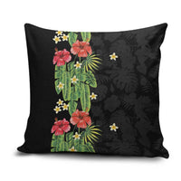 Hawaiian Hibiscus Plumeria Pillow Cover Tropical Leaves