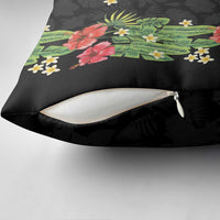 Hawaiian Hibiscus Plumeria Pillow Cover Tropical Leaves