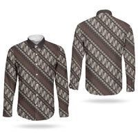 Yogyakarta Parang Batik Motifs Couples Matching Mermaid Dress and Long Sleeve Button Shirt Indonesian Traditional Pattern LT01 - Polynesian Pride