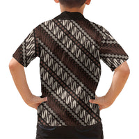 Yogyakarta Parang Batik Motifs Family Matching Off The Shoulder Long Sleeve Dress and Hawaiian Shirt Indonesian Traditional Pattern