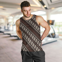 Yogyakarta Parang Batik Motifs Men Tank Top Indonesian Traditional Pattern