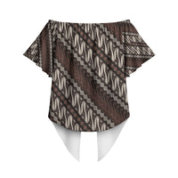Yogyakarta Parang Batik Motifs Off Shoulder Wrap Waist Top Indonesian Traditional Pattern LT01 - Polynesian Pride