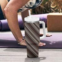 Yogyakarta Parang Batik Motifs Tumbler With Handle Indonesian Traditional Pattern