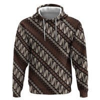 Yogyakarta Parang Batik Motifs Zip Hoodie Indonesian Traditional Pattern