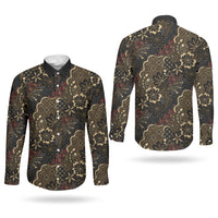 Batik Sekar Jagad Couples Matching Tank Maxi Dress and Long Sleeve Button Shirt Indonesian Traditional Pattern LT01 - Polynesian Pride
