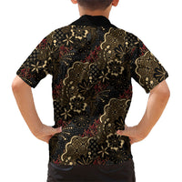 Batik Sekar Jagad Family Matching Off The Shoulder Long Sleeve Dress and Hawaiian Shirt Indonesian Traditional Pattern