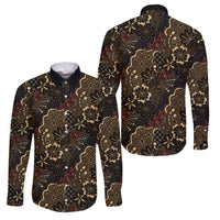 Batik Sekar Jagad Family Matching Puletasi and Hawaiian Shirt Indonesian Traditional Pattern LT01 Dad's Shirt - Long Sleeve Black - Polynesian Pride