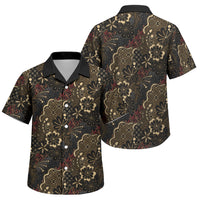 Batik Sekar Jagad Family Matching Puletasi and Hawaiian Shirt Indonesian Traditional Pattern LT01 Son's Shirt Black - Polynesian Pride