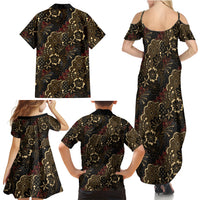 Batik Sekar Jagad Family Matching Summer Maxi Dress and Hawaiian Shirt Indonesian Traditional Pattern