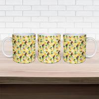 Hawaii Hula Girl Tropical Ceramic Mug Yellow Palaka