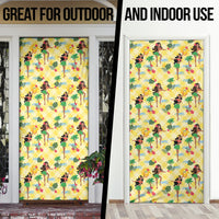 Hawaii Hula Girl Tropical Door Cover Yellow Palaka